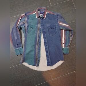 Wrangler Vintage Brush Popper Men's Multicolor Western Shirt